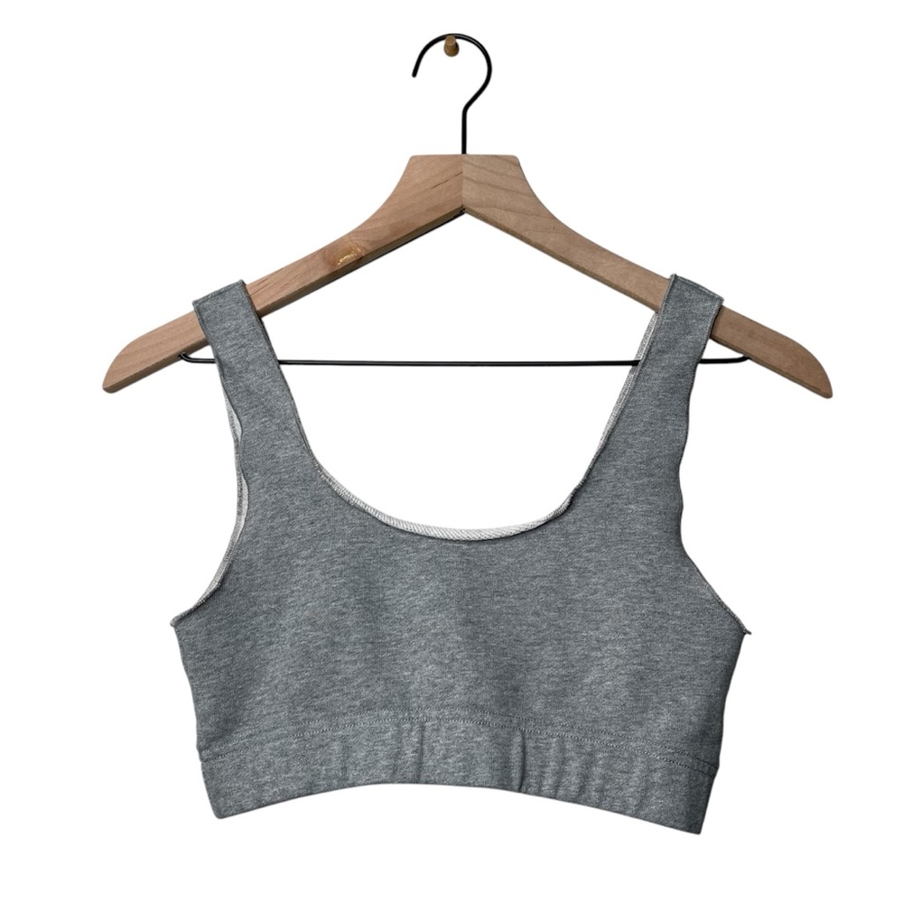 Danielle Guizio Fleece Bra Top Gray Sweatshirt Material